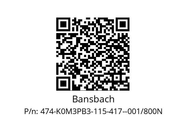   Bansbach 474-K0M3PB3-115-417--001/800N