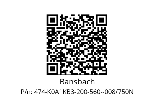   Bansbach 474-K0A1KB3-200-560--008/750N