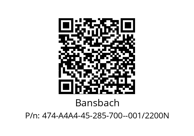   Bansbach 474-A4A4-45-285-700--001/2200N