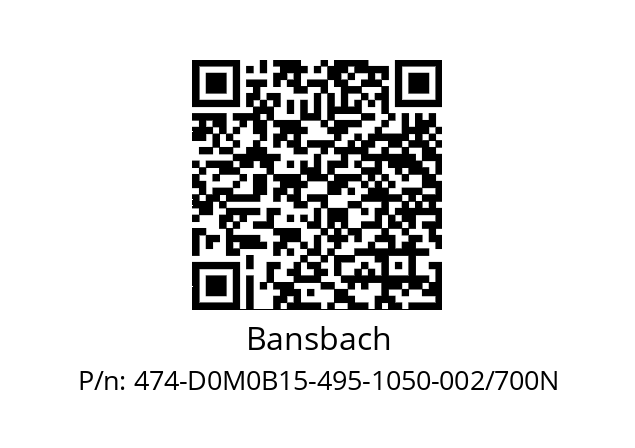   Bansbach 474-D0M0B15-495-1050-002/700N