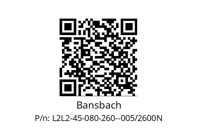   Bansbach L2L2-45-080-260--005/2600N