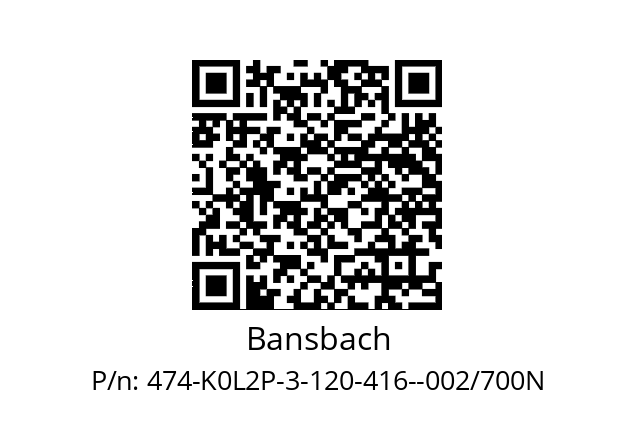   Bansbach 474-K0L2P-3-120-416--002/700N