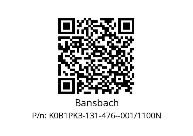   Bansbach K0B1PK3-131-476--001/1100N