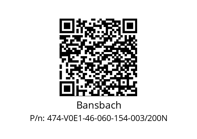   Bansbach 474-V0E1-46-060-154-003/200N