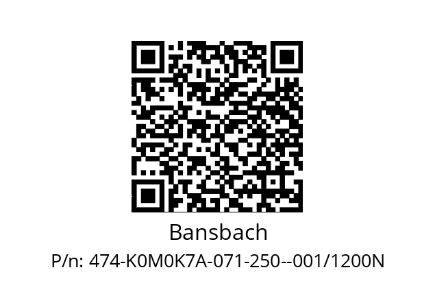   Bansbach 474-K0M0K7A-071-250--001/1200N