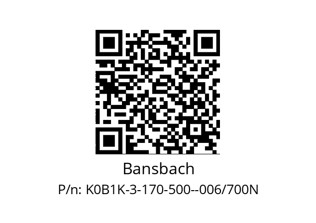   Bansbach K0B1K-3-170-500--006/700N