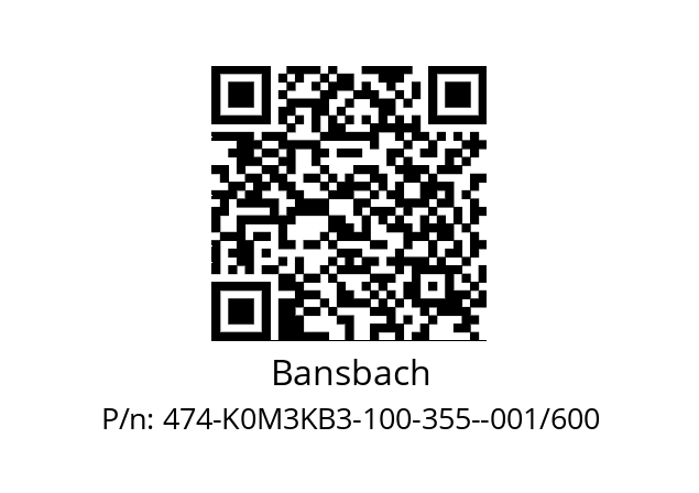   Bansbach 474-K0M3KB3-100-355--001/600