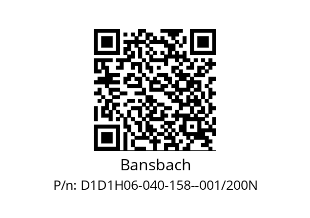   Bansbach D1D1H06-040-158--001/200N