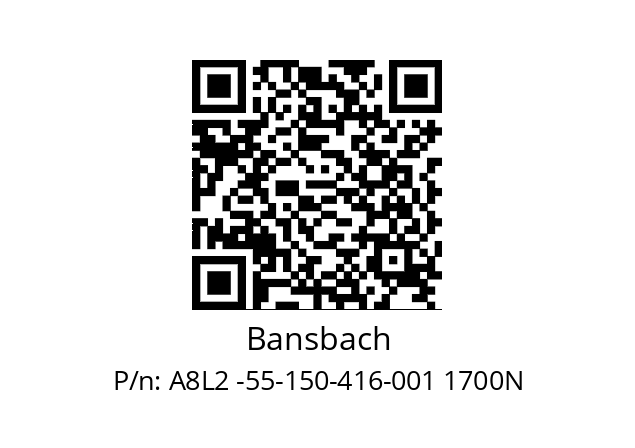   Bansbach A8L2 -55-150-416-001 1700N