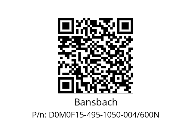   Bansbach D0M0F15-495-1050-004/600N