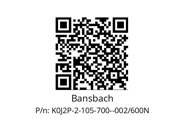   Bansbach K0J2P-2-105-700--002/600N