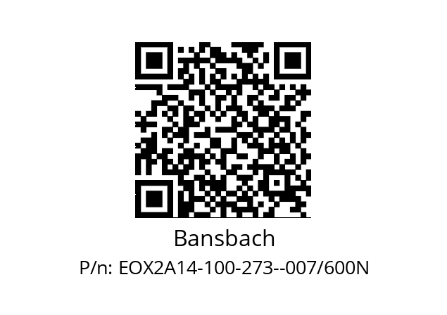   Bansbach EOX2A14-100-273--007/600N