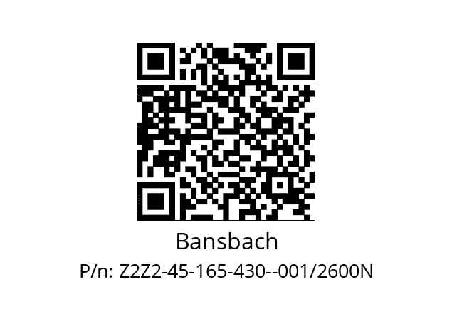   Bansbach Z2Z2-45-165-430--001/2600N