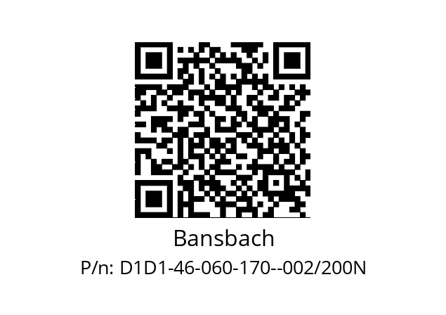   Bansbach D1D1-46-060-170--002/200N