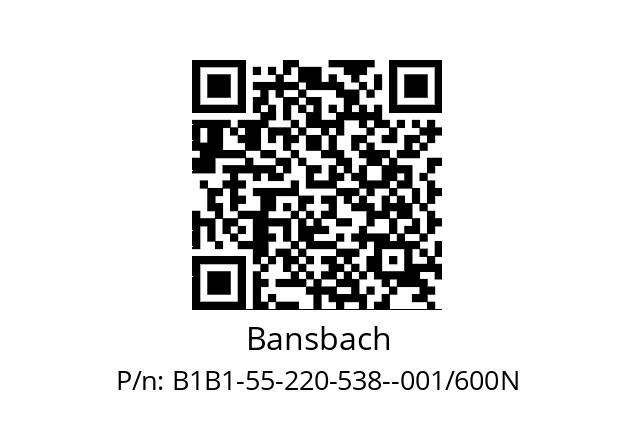   Bansbach B1B1-55-220-538--001/600N