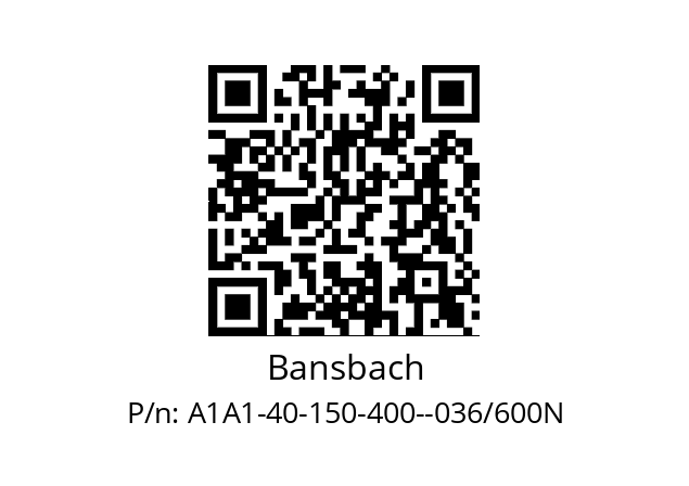   Bansbach A1A1-40-150-400--036/600N