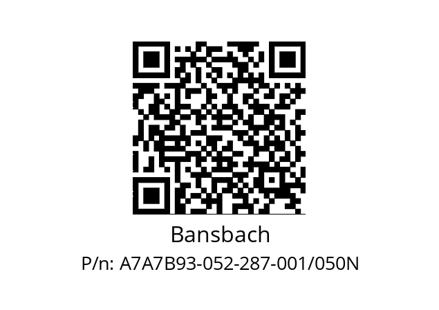   Bansbach A7A7B93-052-287-001/050N