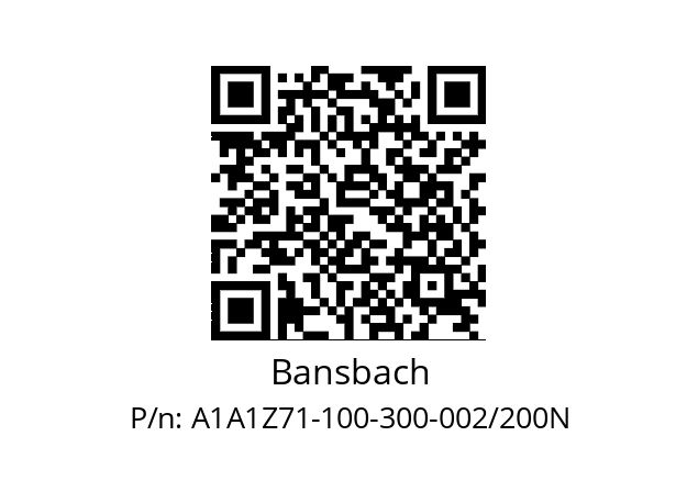   Bansbach A1A1Z71-100-300-002/200N