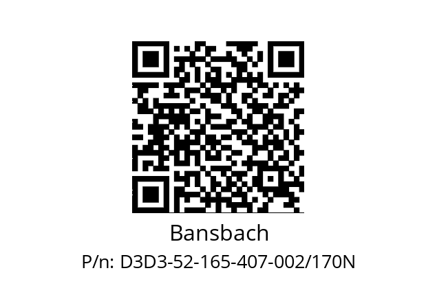   Bansbach D3D3-52-165-407-002/170N