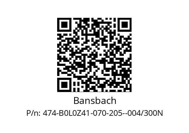   Bansbach 474-B0L0Z41-070-205--004/300N