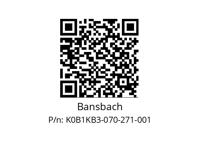   Bansbach K0B1KB3-070-271-001