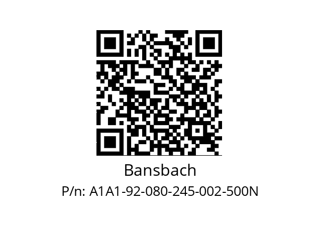   Bansbach A1A1-92-080-245-002-500N