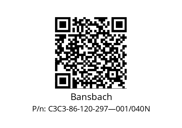   Bansbach C3C3-86-120-297—001/040N