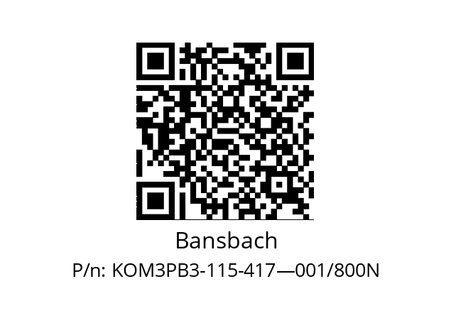   Bansbach KOM3PB3-115-417—001/800N