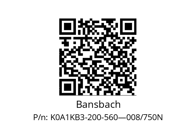   Bansbach K0A1KB3-200-560—008/750N