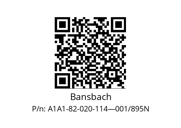   Bansbach A1A1-82-020-114—001/895N