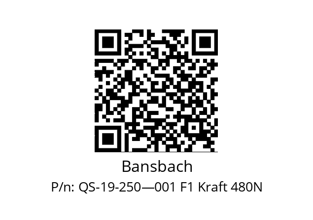   Bansbach QS-19-250—001 F1 Kraft 480N