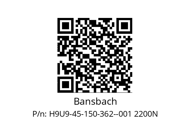   Bansbach H9U9-45-150-362--001 2200N