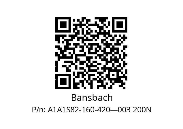   Bansbach A1A1S82-160-420—003 200N