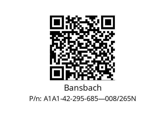   Bansbach A1A1-42-295-685—008/265N