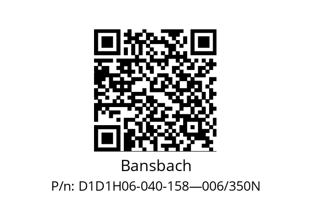   Bansbach D1D1H06-040-158—006/350N