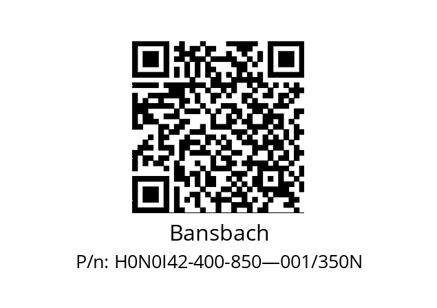   Bansbach H0N0I42-400-850—001/350N