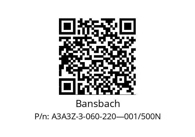   Bansbach A3A3Z-3-060-220—001/500N