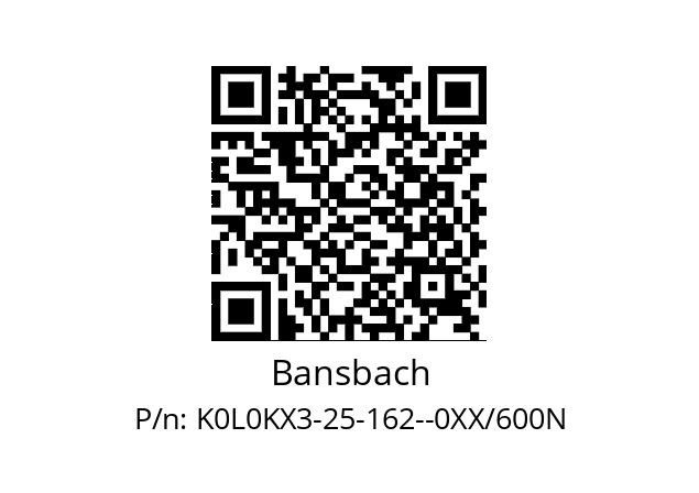   Bansbach K0L0KX3-25-162--0XX/600N