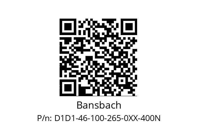   Bansbach D1D1-46-100-265-0XX-400N