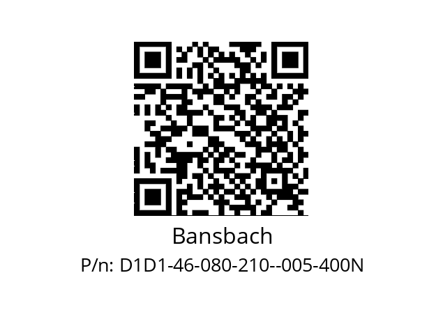   Bansbach D1D1-46-080-210--005-400N