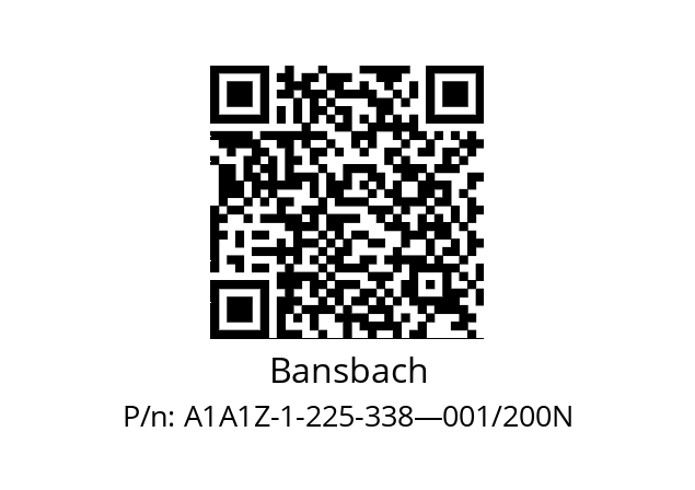   Bansbach A1A1Z-1-225-338—001/200N