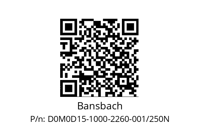   Bansbach D0M0D15-1000-2260-001/250N