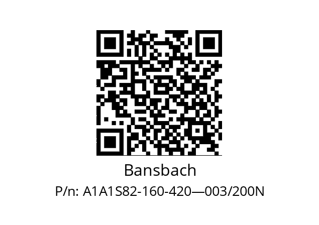   Bansbach A1A1S82-160-420—003/200N