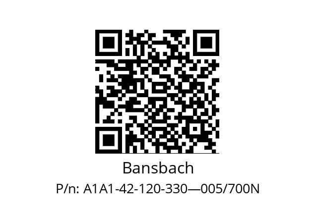   Bansbach A1A1-42-120-330—005/700N