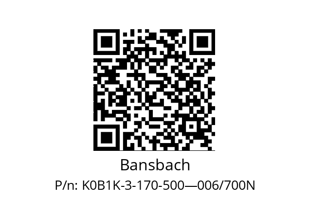   Bansbach K0В1K-3-170-500—006/700N