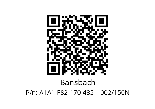   Bansbach A1A1-F82-170-435—002/150N