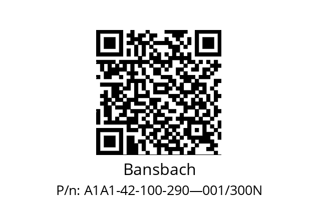   Bansbach A1A1-42-100-290—001/300N