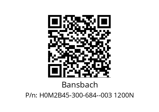   Bansbach H0M2B45-300-684--003 1200N