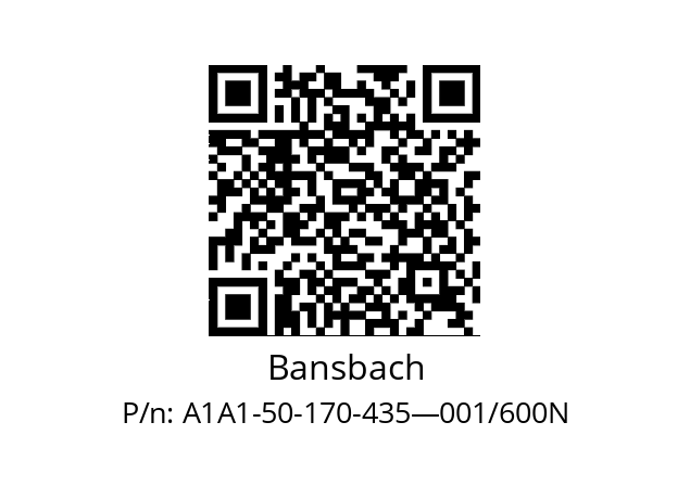   Bansbach A1A1-50-170-435—001/600N