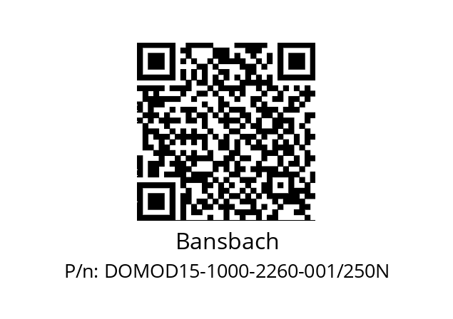   Bansbach DOMOD15-1000-2260-001/250N